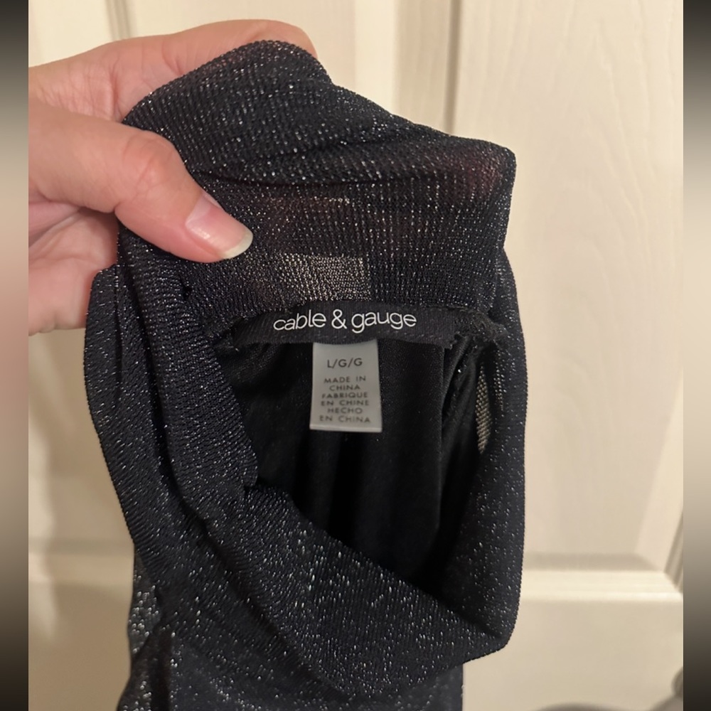 Cable & Gauge Black Sparkle Blouse - Picture 6 of 7